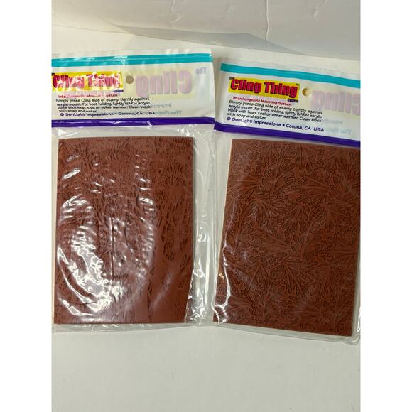 Large Cling Mount Stamps Trees Leaves 5.5x4.25" NEW Scrapbooking Stamping Cards - Picture 4 of 4